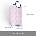 thumbnail image 3 of Panier à Linge Imperméable Pliable, Rayures Florales Roses Poignée en Aluminium Sac à Linge Panier de Rangement, 50L, 3 of 6