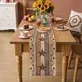 thumbnail image 2 of Western Texas Star Retro Table Runner - 60 Inch Long Vintage Farmhouse Berry Brown Wood Cotton and Linen Blended Dress Scarves Farmhouse Table Runner for Kitchen Dining, Coffee Table, 13" x 60", 2 of 8