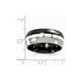 thumbnail image 6 of Two-Tone Titanium Silver Ring Band Wedding Silver Tone Standard Domed, 6 of 6