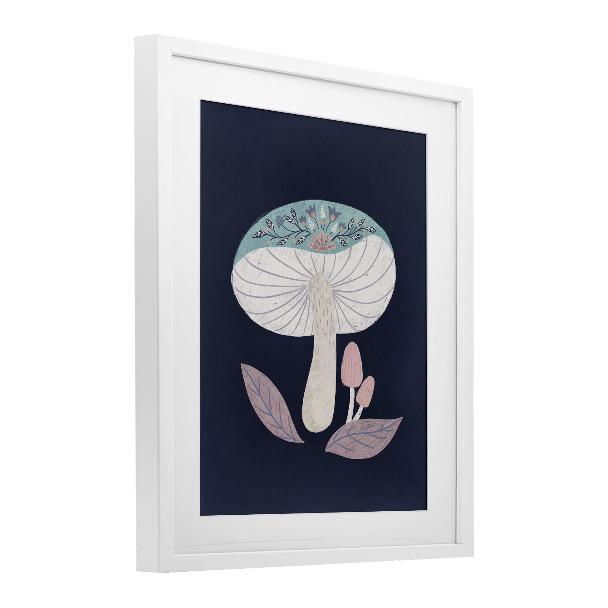 Stupell Industries Floral Cottage Mushroom White Framed Print Under Glass, design by Metka Hiti