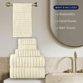 thumbnail image 4 of Elegant Comfort 100% Turkish Cotton Corduroy Ribbed Luxury Bath Towels 6-Piece Set, Premium Feel - Quick Dry, Highly Absorbent, Contains 2 Bath Towels, 2 Hand Towels, and 2 Washcloths, Ivory, 4 of 6