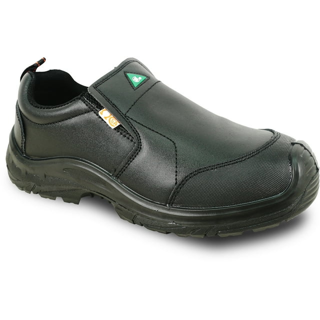 vangelo ASTM and CSA Approved Steel Toe Men Safety Shoe HELMUT-4 Puncture and Toe Protection Non-Slip Black Size 8.5W