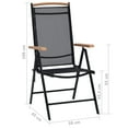 thumbnail image 4 of vidaXL Chaises de Jardin Pliantes 2 Pcs Aluminium et Textilène Noir, 4 of 5
