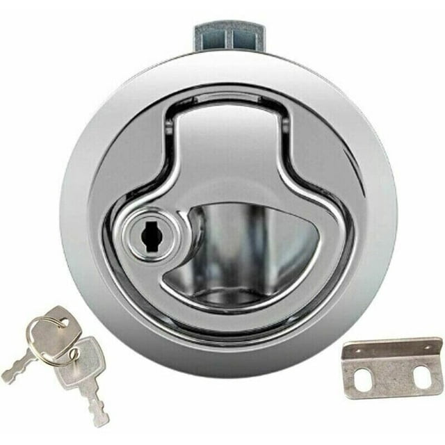 Boat Hatch Latch Pull Marine, Zinc Alloy Flush Mount Hatch Latch with Locking Door for Yacht Trailer Camper Deck Hatch Door Cabinet..