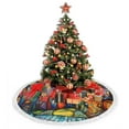 thumbnail image 4 of Christmas Tree Skirt, Whimsical Colorful Village Street Christmas Tree Decorations Indoor, Tree Skirts Mat With Tassel Trim for Halloween New Year Holiday Christmas Party Decor 30 Inches, 4 of 7