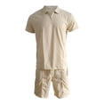 thumbnail image 4 of Summer Stamzod Men Tracksuit 2 Piece Short Sleeve Button Up Shirts Shorts Jogging Suits Oversize Causal Business Outfit Sets, 4 of 5