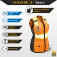 thumbnail image 4 of KwikSafety (Charlotte, NC) QUEEN BEE Premium Safety Vest for Women (HONEYCOMB Design) 9 Pockets Class 2 Custom High Visibility ANSI OSHA Reflective Construction Work with Zipper | Orange XS, 4 of 6