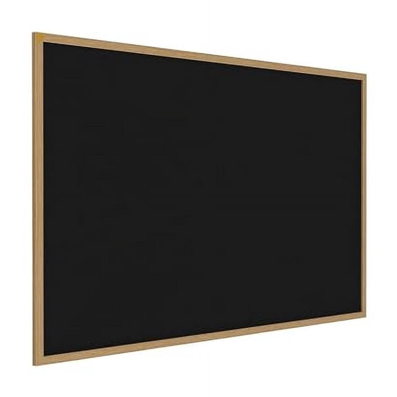 Ghent Bulletin Board, Recycled Rubber,Oak Finish Wood Frame, 36" x 46.5", Black (WTR34-BK) - Made in USA