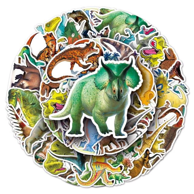 Pegatinas de dibujos animados de Anime para niños, calcomanías impermeables divertidas de dinosaurios y animales para montar en monopatín, coche y portátil, 10/50 piezas