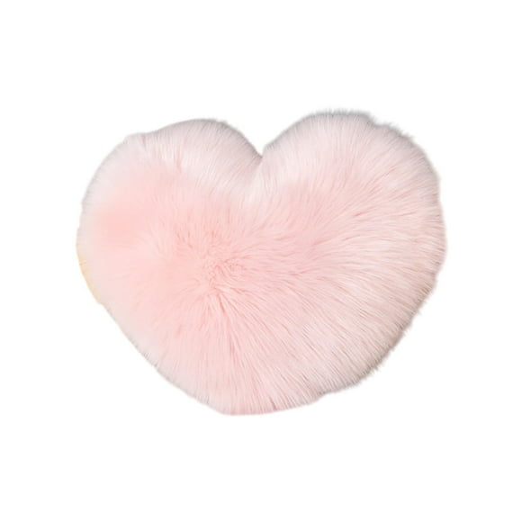 Cushion Long Wool Cute Heart Pile Girl Gift Plush Pillow Faux Sofa Sofas for Living Room Gifts for Girls