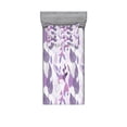 thumbnail image 2 of Ambesonne Floral Fitted Sheet & Pillow Sham Set, Foliage Leaves Purple, Queen, Lavender Lilac Beige, 2 of 3
