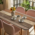 thumbnail image 3 of Farmhouse Beige Brown Table Cloths for 4 Foot Rectangle Tables, Vintage Wooden Striped Patio Waterproof Elastic Fitted Tablecloths, Washable Rectangular Table Cover for Camping, 3 of 8