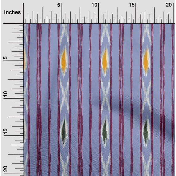 oneOone Viscose Jersey Fabric Stripe Ikat Print Fabric By The Yard 60 Inch Wide