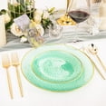 thumbnail image 5 of Exercise & Fitness 60 Green Plastic Plates, Hammered Clear and Gold Disposable Plates Include 30 Dessert Platos, 30 Dinner Platos for St. Patrick's Day, 5 of 15