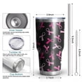 thumbnail image 6 of 30oz Breast Cancer Tumblers Stainless Steel Tumbler with Lid and Straw,Vacuum Insulated Double Wall Travel Tumbler Cups Mug with Cleaning Brush for Coffee,Tea, 6 of 7