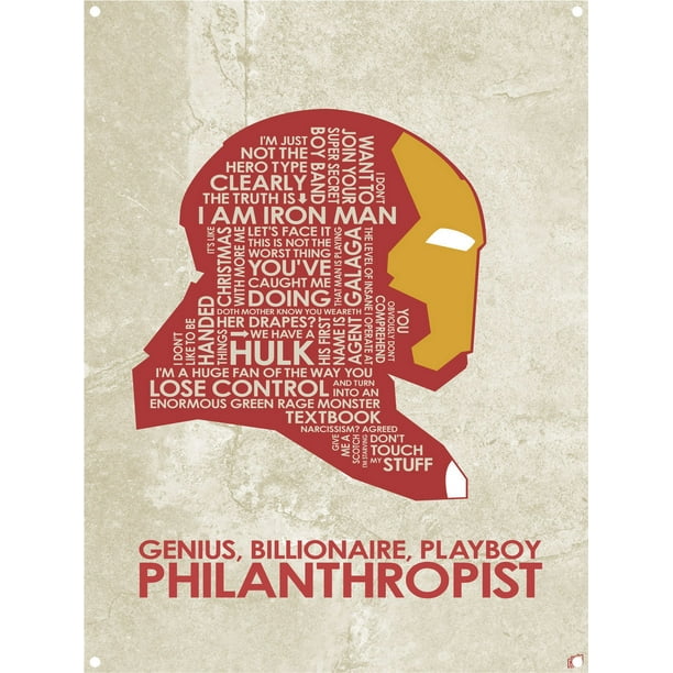 "GENIUS, BILLIONAIRE, PLAYBOY PHILANTHROPIST" Metal Art ...