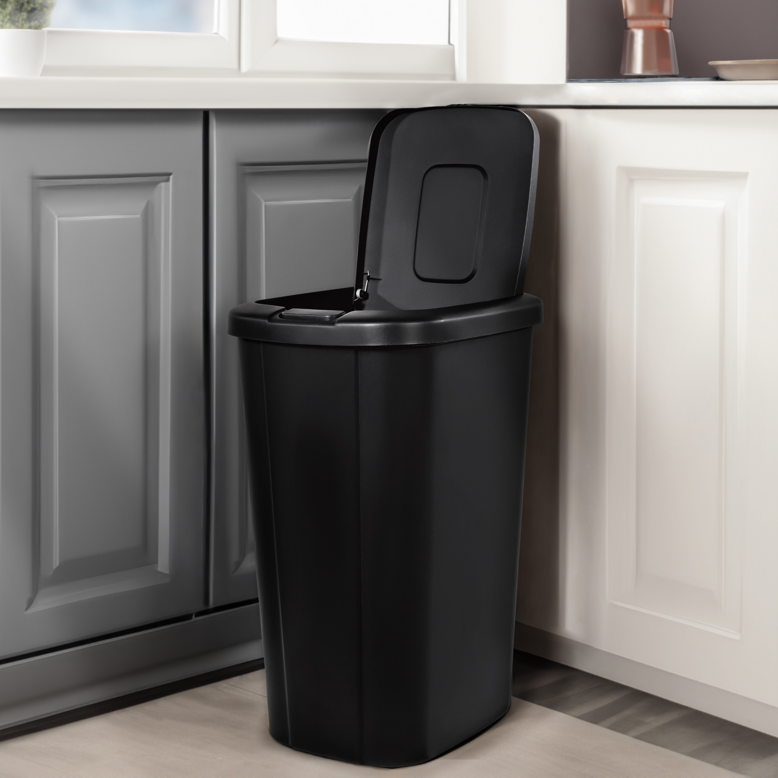 Hefty Kitchen Trash Can, 13.3 Gallon Touch Top, Black photo 4