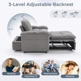 thumbnail image 4 of Bonzy Home 3-in-1 Pull Out Sofa Bed Chair, Soft Fabric Convertible Design with Side Storage, Gray, 4 of 8
