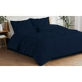 thumbnail image 3 of 3 Piece New Half Pinch Pleated Pattern Comforter Set, 800 TC, 100% Egyptian Cotton, Twin/Twin XL Size Navy Solid, 3 of 6
