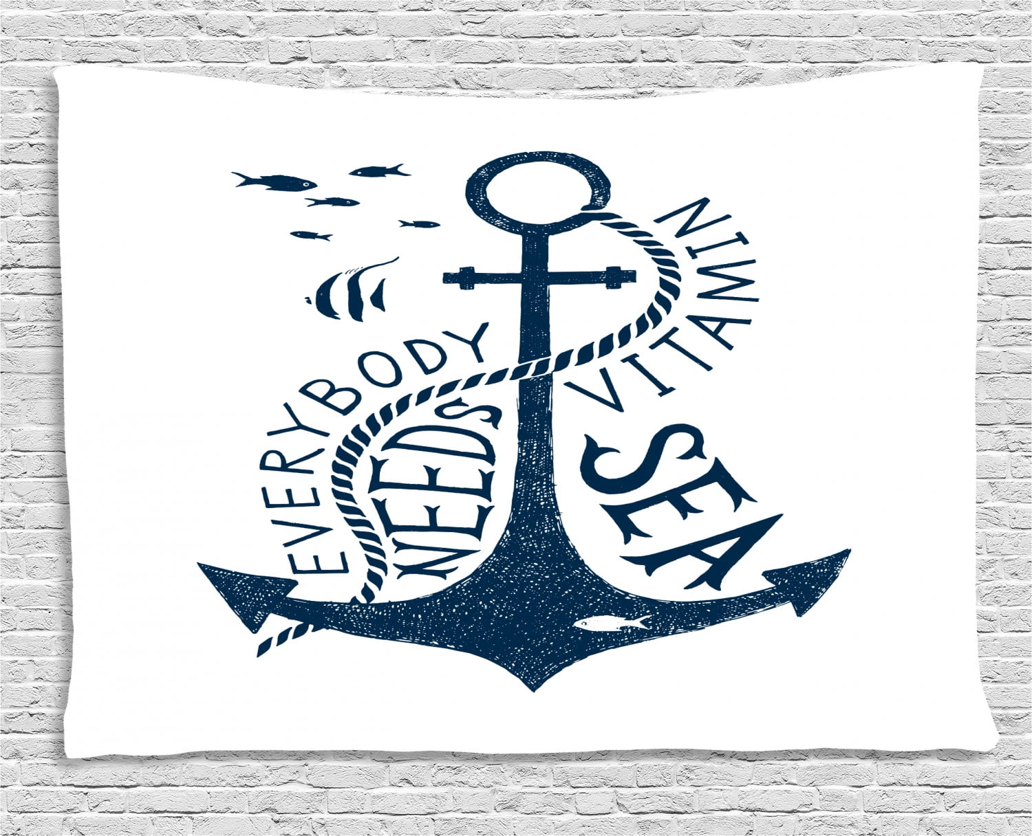 Download Anchor Tapestry, Hand Drawn Everybody Needs Vitamin Sea ...