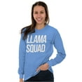 thumbnail image 5 of Llama Squad Save The Drama Alpaca BFF Women's Long Sleeve T Shirt Brisco Brands M, 5 of 6