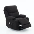 thumbnail image 3 of Black Power Recliner Chair for Seniors, Remote-Controlled Heating & Massage, Assistive Lift Recliner with Cup Tray, Corduroy Upholstery, Medium-Firm, Classic American Style for Living Room, 3 of 9
