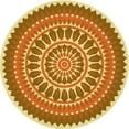 thumbnail image 1 of Ahgly Company Machine Washable Indoor Round Transitional Mahogany Brown Area Rugs, 6' Round, 1 of 7