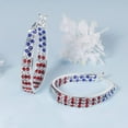 thumbnail image 3 of Crystal Hoop Earrings For Women American Flag Colors Inside Out Silver Plated Earring Jewelry Gift, 3 of 5