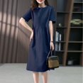 thumbnail image 4 of Vedolay Women's Casual Dresses Women's Bodycon Sleeveless Ruched Party Mini Dress,Navy L, 4 of 5