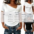 thumbnail image 4 of TGSLY Asymmetrical V Neck Tops for Women Slim Fit Twist Knot Ribbed Short Sleeve Blouses Dressy Casual Solid Color T-Shirts XL, 4 of 6