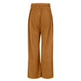 thumbnail image 6 of Women'S Corduroy Wide Leg Pants with Patch Pockets Casual Slim Fit Elastic Waist Trousers Beige S, 6 of 8