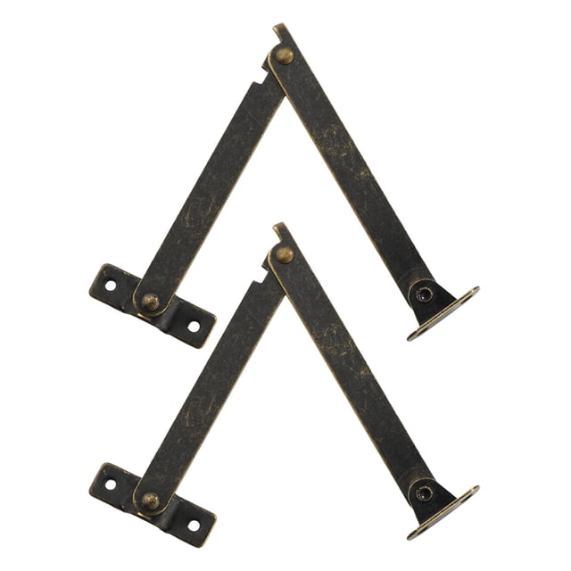 veasfak 2 Pieces for Wooden Box Metal Lid Support Hinges for Cupboard Gift Box Chest 195mm
