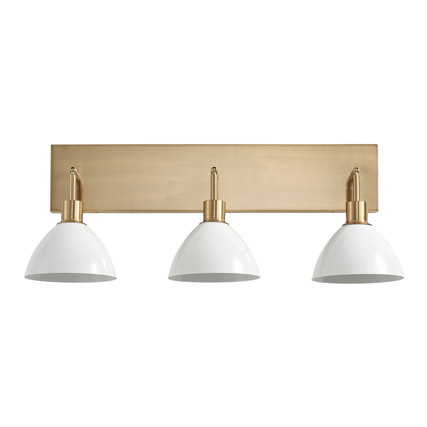Modern Gold Bathroom Light Fixture 3-Light Milky White Glass Vanity Lighting Industrial Wall Sconce Over Mirror