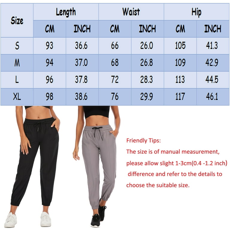 Women's Trousers Spandex Outdoor Joggers Hiking Pants Athletic Workout  Casual Sweatpants, Gray, L 
