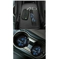 thumbnail image 4 of Uorisanigo Dragonfly Flower Front and Back Seat Covers Set Steering Wheel Cover Seat Belt Pad Car Coasters Trash Can Air Vent Organizers Rearview Mirror Cover Key Chain, Set of 15 Car Accessories, 4 of 7