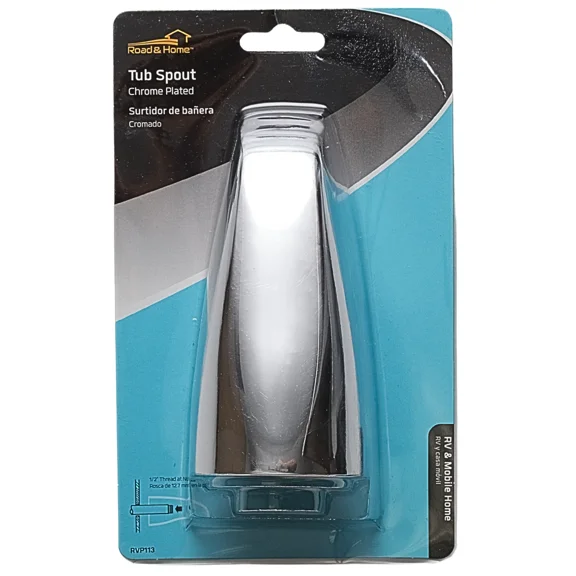 Road & Home Polished Chrome Bathtub Spout 1/2 Inch Thread At Nozzle Rvp113