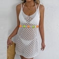 thumbnail image 5 of Riecok Swim Cover Up for Women Sleeveless Crochet Lightweight Swimsuit Cover Ups Summer Vacation Outfits, 5 of 8