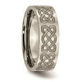 thumbnail image 4 of Titanium Flat 8mm Laser Design Polished Band Size: 10; for Adults and Teens; for Women and Men, 4 of 6