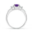 thumbnail image 2 of ANGARA Natural 0.7 Ct. Amethyst with Diamond Classic Ring in 14K White Gold for Women (Ring Size: 8), 2 of 9