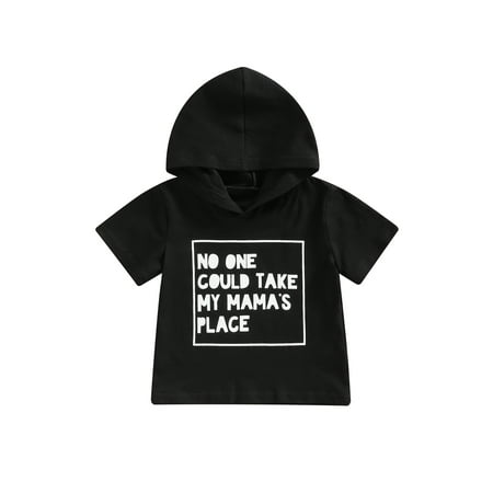 

Suanret Causal Kids Baby Boys Hoodies T Shirts Letter Printed Short Sleeve Pullover Tops Clothes Black 4-5 Years