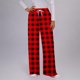 thumbnail image 2 of ShomPort Women's Lounge Pants Loose Wide Leg Casual Plaid Pants Comfy Elastic Waist Drawstring Pajama Pants, 2 of 5