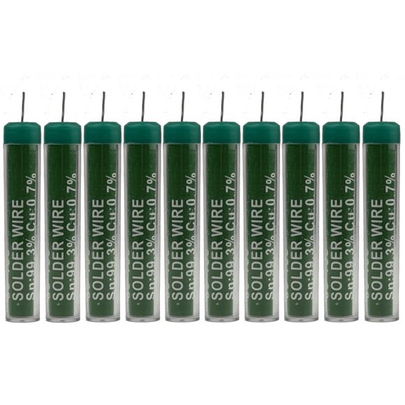 10Pcs 10 Gram Each 1.0MM Soldering Solder Wire Lead Free SN 99.3%, CU 0.7% for Soldering Iron Station