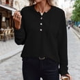 thumbnail image 4 of Women's Button Drawstring Casual Long Sleeve Hoodie, 4 of 9