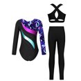 thumbnail image 2 of iiniim Kids Girls Long Sleeve Gymnastics Leotards with Vest and Leggings Figure Ice Skating Navy Blue 6, 2 of 7