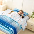 thumbnail image 3 of Manfei Natural Sky Twin Comforter Sets,Gentle Beach Bedding Set,Blue Yellow,Colorful Stars Reversible,2 Pieces,1 Comforter and 1 Pillowcase, 3 of 8
