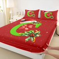 thumbnail image 3 of Homewish Xmas Kawaii Letter C Twin Sheet Sets for Teens, Merry Christmas Twin Fitted Sheet, Fairy Tale Theme Flat Sheet, Microfiber Bedroom Decor, 3pcs, 3 of 7