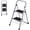 Gray, variant on 2 Step Ladder Folding Step Stool with Wide Anti-Slip Pedal, Convenient Handgrip, Portable Steel Step Stool, 300 lbs Sturdy Steel Ladder for Household and Office,White