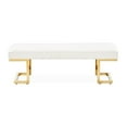 thumbnail image 2 of Michael Amini Belmont Place 17.75" Metal & Fabric Bed Bench in Cream/Bright Gold, 2 of 10