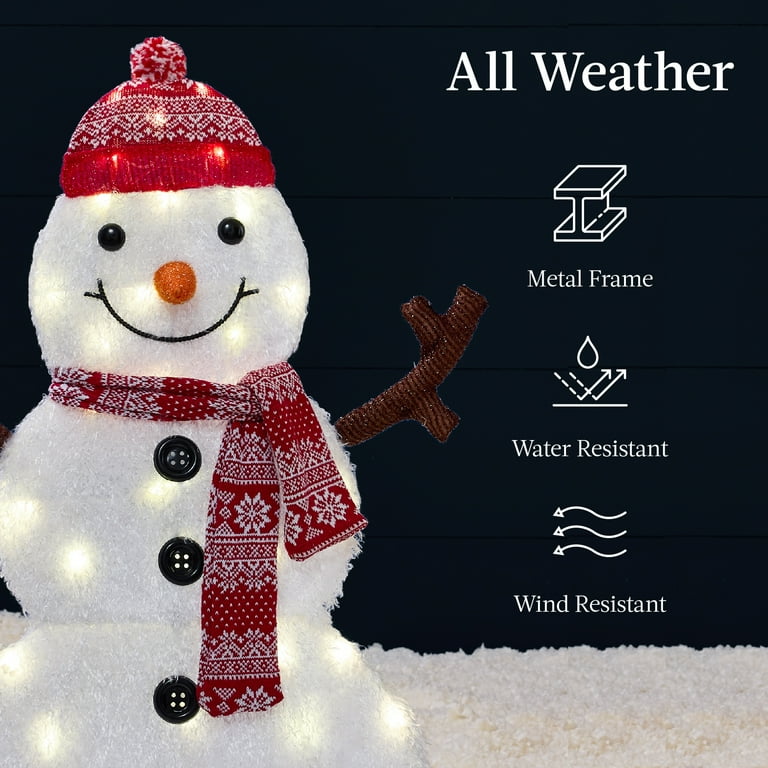 Best Choice Products 3-Piece 2D Lighted Snowman Family Set
