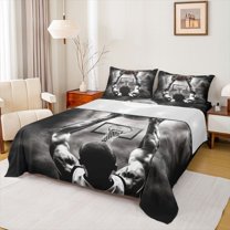 Homewish Basketball Gamer Twin Sheet Sets 3pcs for Boys,Sport Theme Twin Fitted Sheet Microfiber,Ball Gaming Breathable Flat Sheet,Microfiber Bedroom Decor